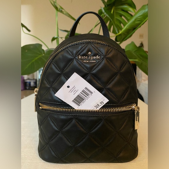 Kate Spade Black Quilted Backpack - Picture 9 of 10